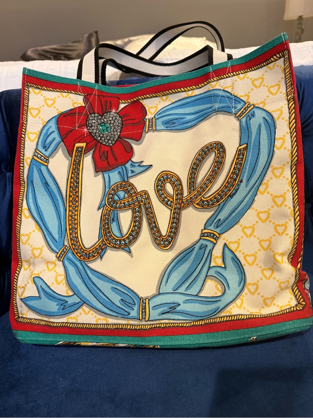 Brighton LOVE sparkle & shine canvas tote - Picture 7 of 9